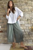 Jo Jo Quirky Hopsack Crop Pant Khaki 
